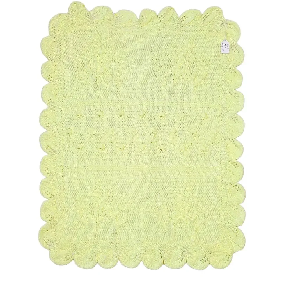 Knitted Baby Receiving Blanket, Handmade 25